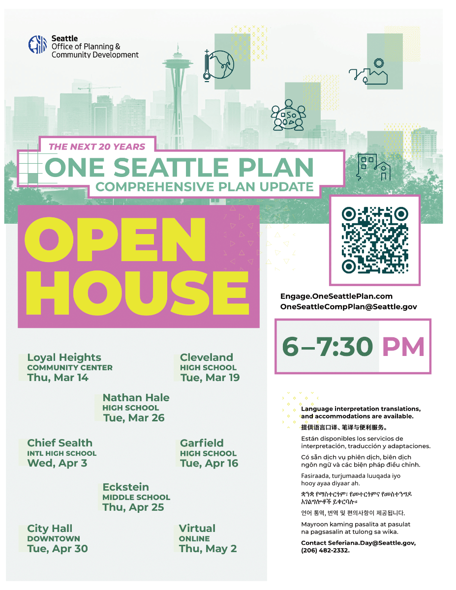 One Seattle Plan Open House set for Apr. 3 at 6pm | Westside Seattle